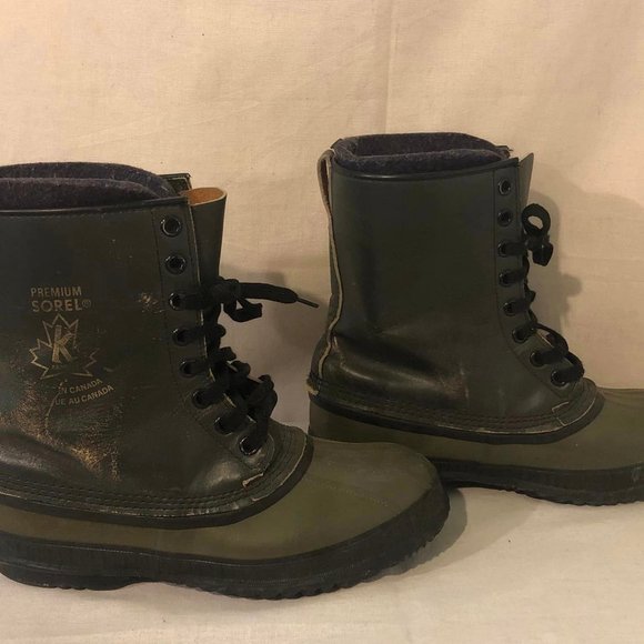 Size 10 Men's Green Sorel Premium Waterproof Warm Lining Boots - Picture 2 of 9